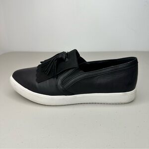 Steven Boyhood Loafer Women's Size 9 B Black Faux Leather Tassel Slip-On Shoes